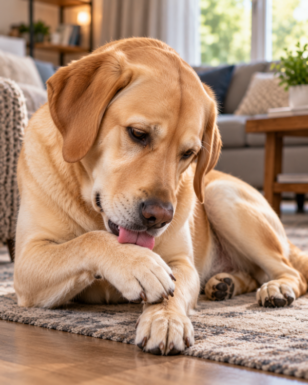 Paw Licking: dog body language